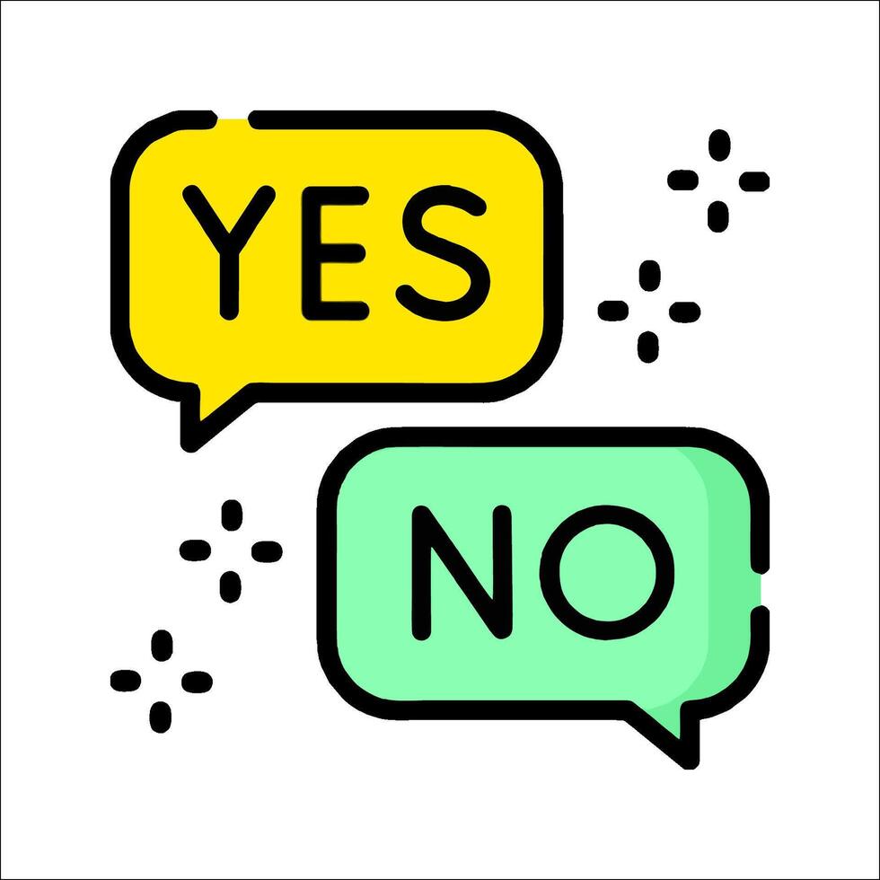 Yes no speech bubbles illustration vector