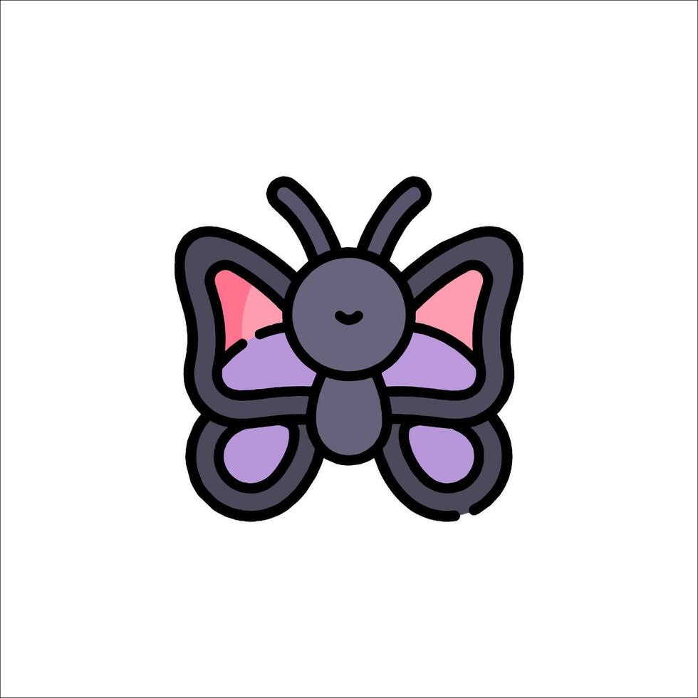 A purple butterfly with black wings and purple eyes vector