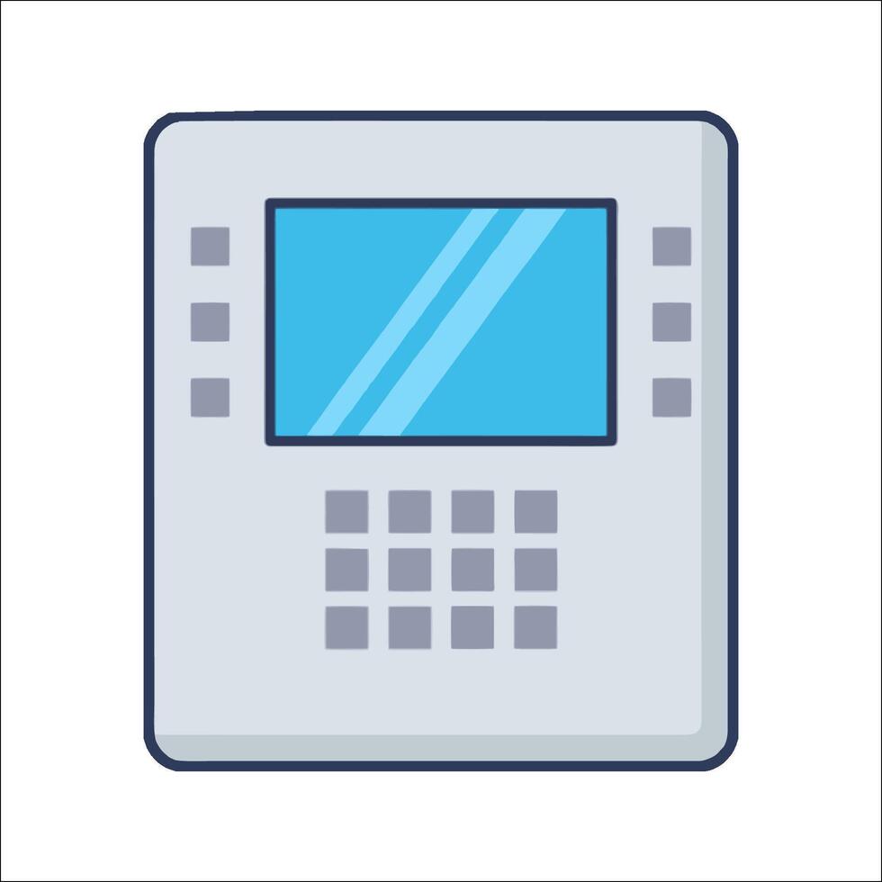 A computer monitor with a blue screen on it vector