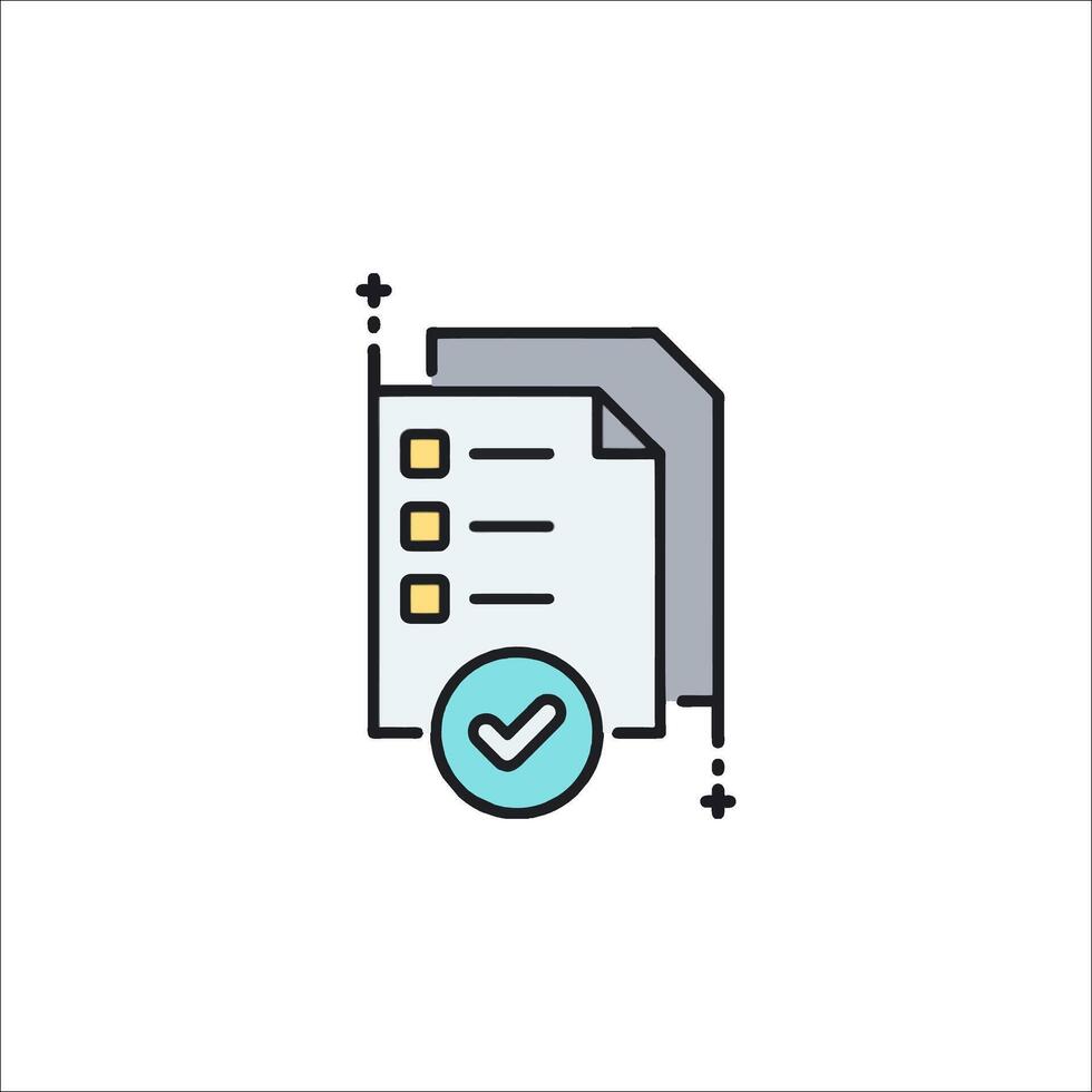 A checklist icon with a check mark vector