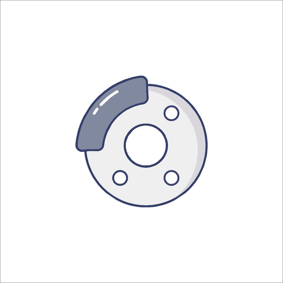 A flat icon of a wheel with a flat tire vector