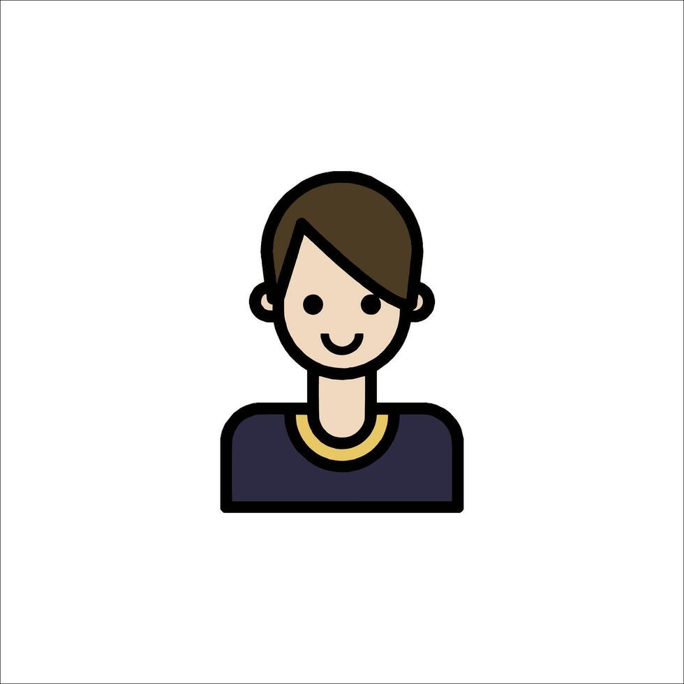 A man with a brown hair and a yellow shirt vector