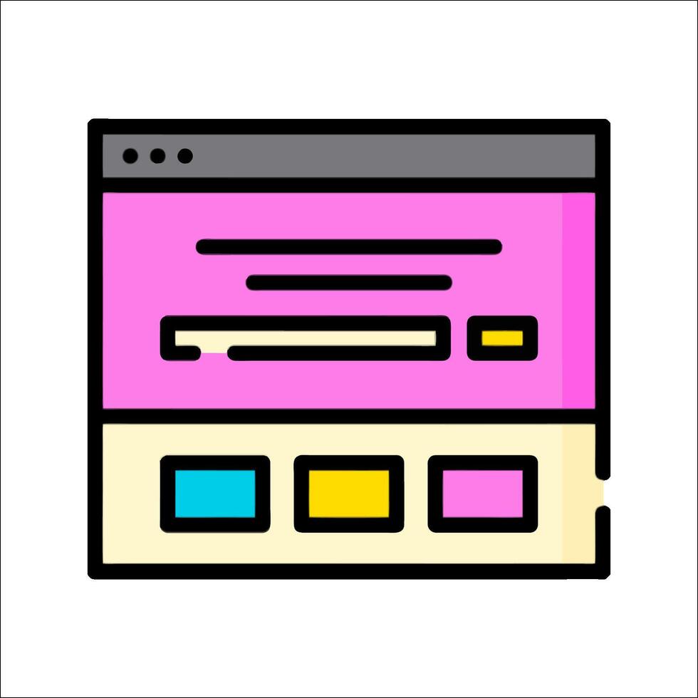 A web page icon with a colorful background vector