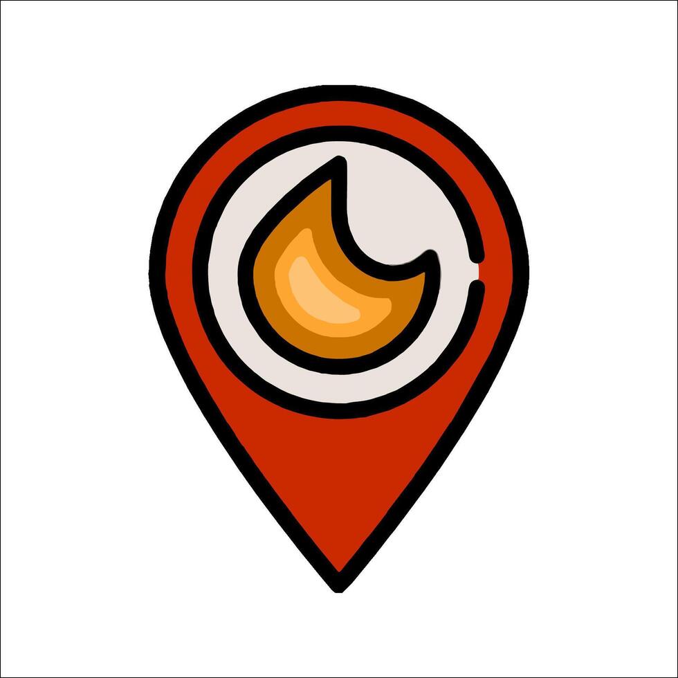 A map pin with a pizza icon vector