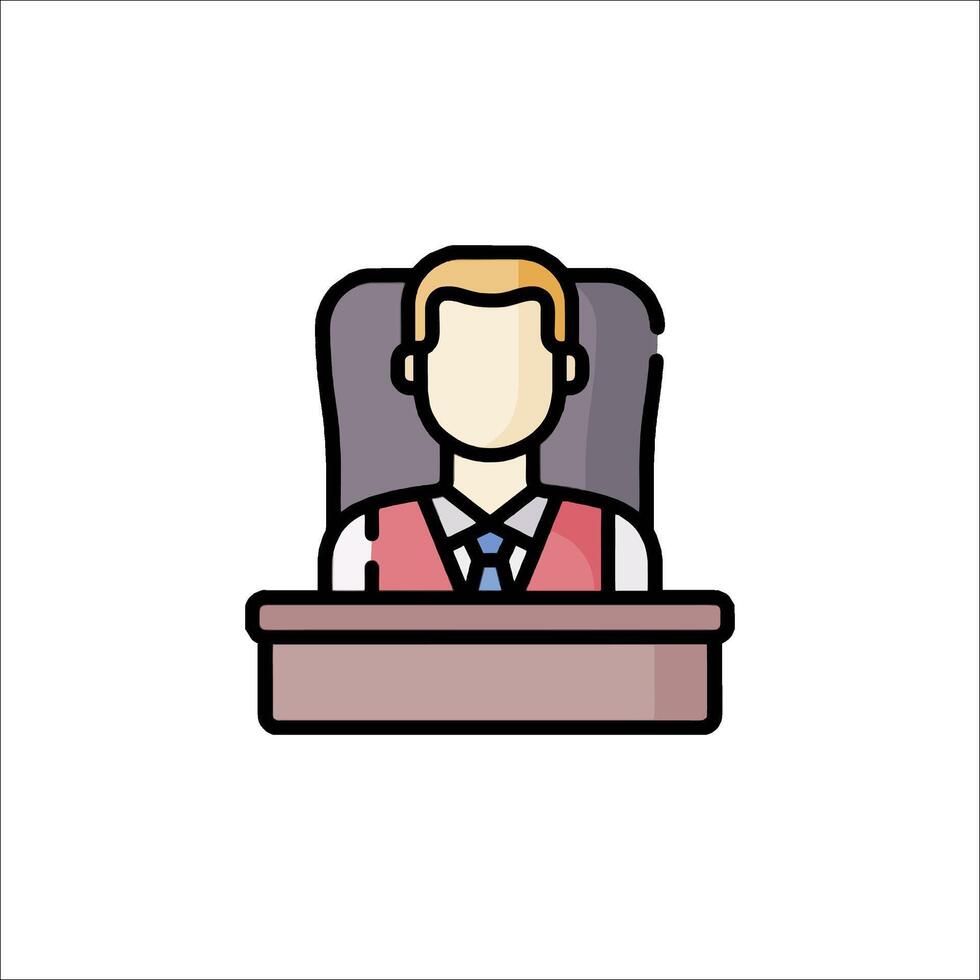 A man sitting at a desk with a tie on vector