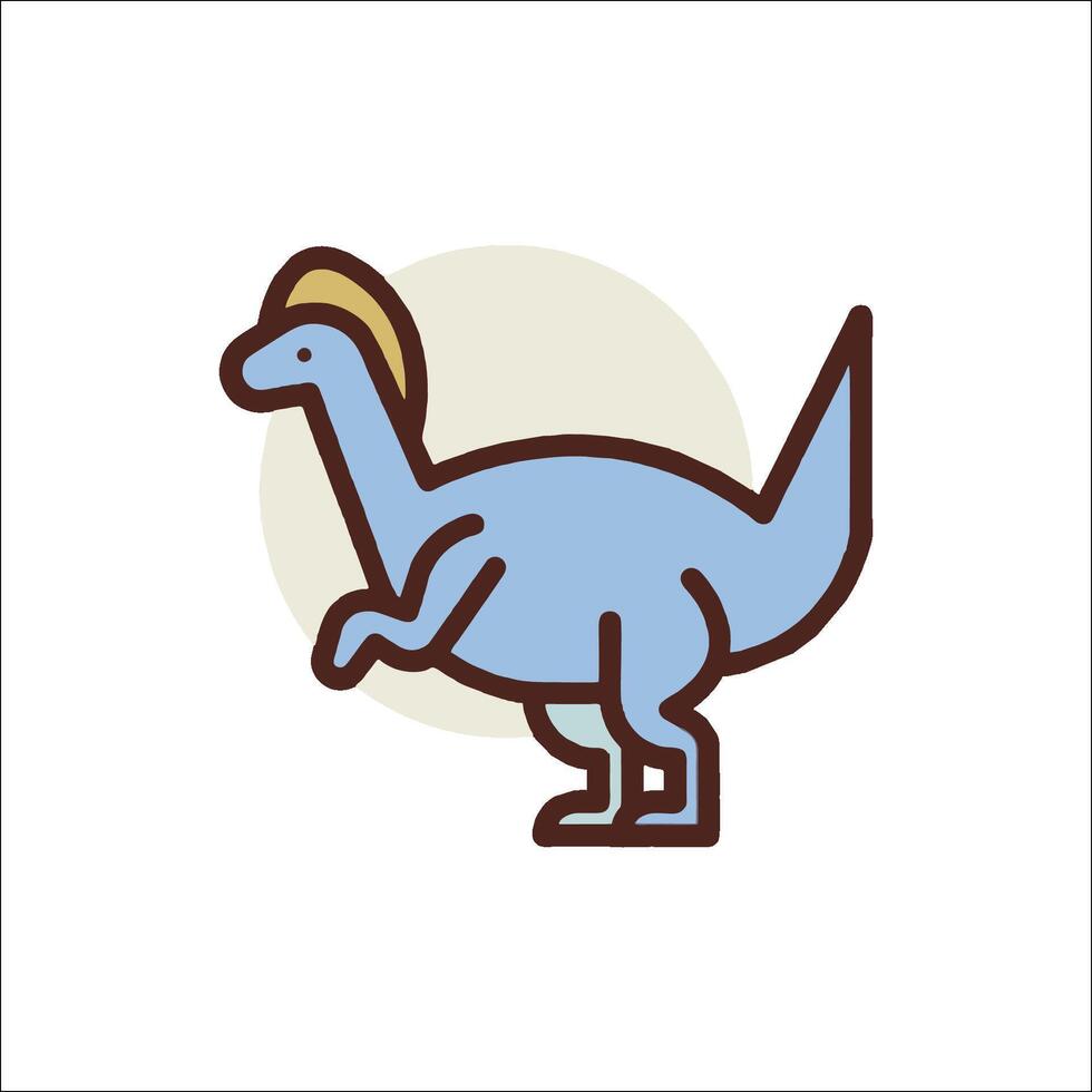 A dinosaur icon with a hat on its head vector