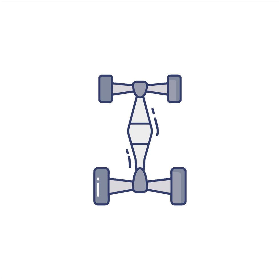 A car icon with wheels and a steering wheel vector