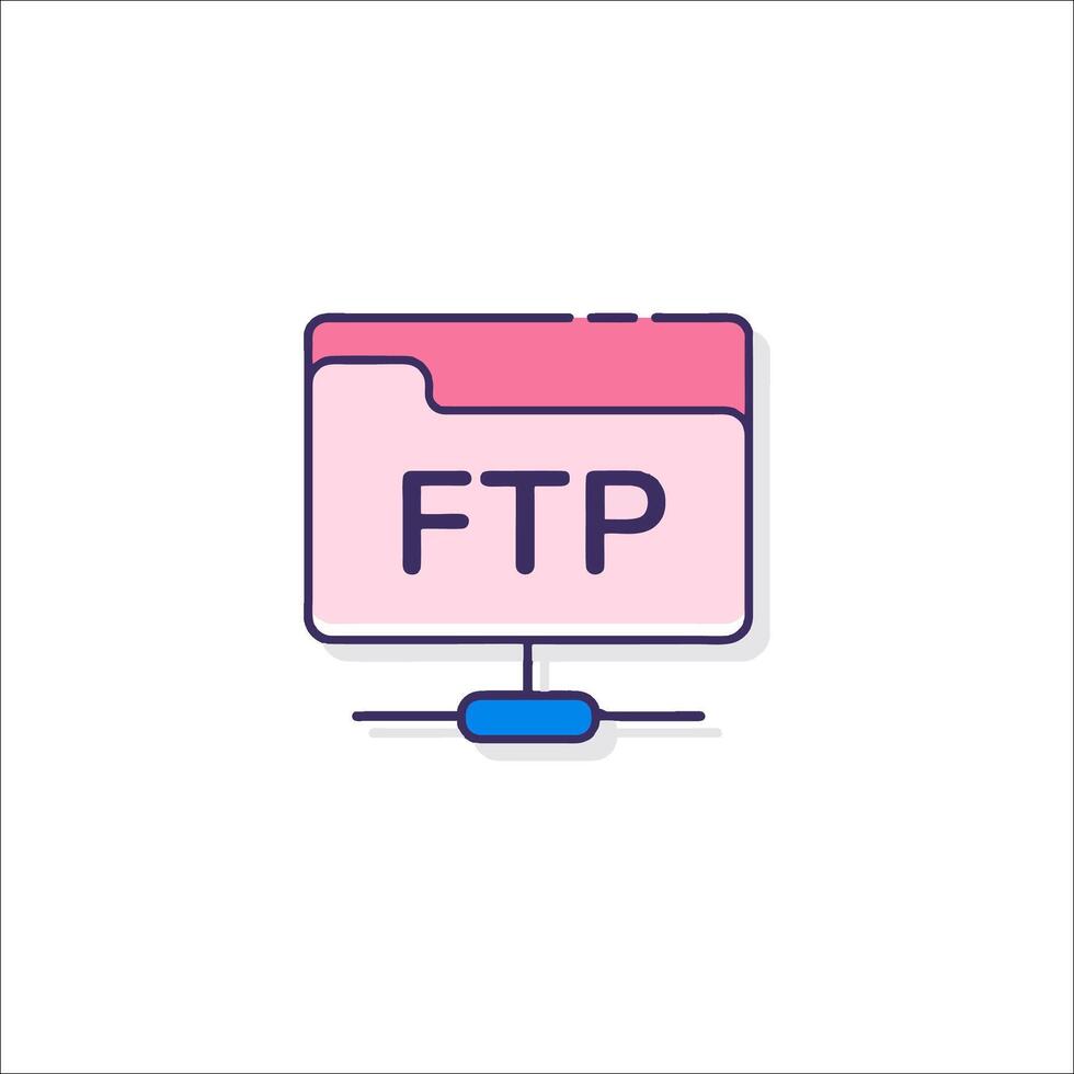 Ftp icon on a computer screen vector