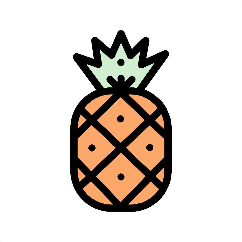 A pineapple icon in a line style vector