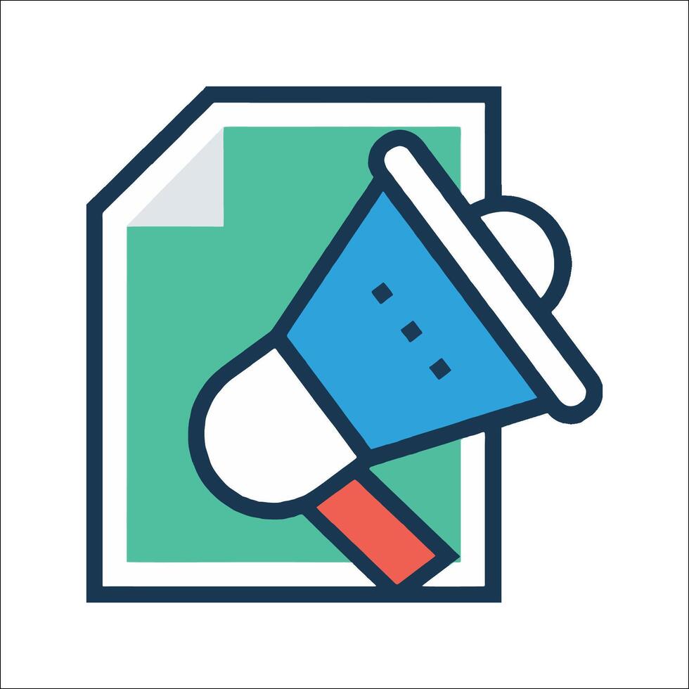 A megaphone icon on a document vector