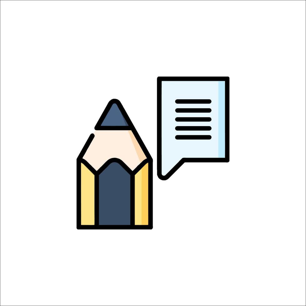 Pencil and speech bubble icon illustration vector