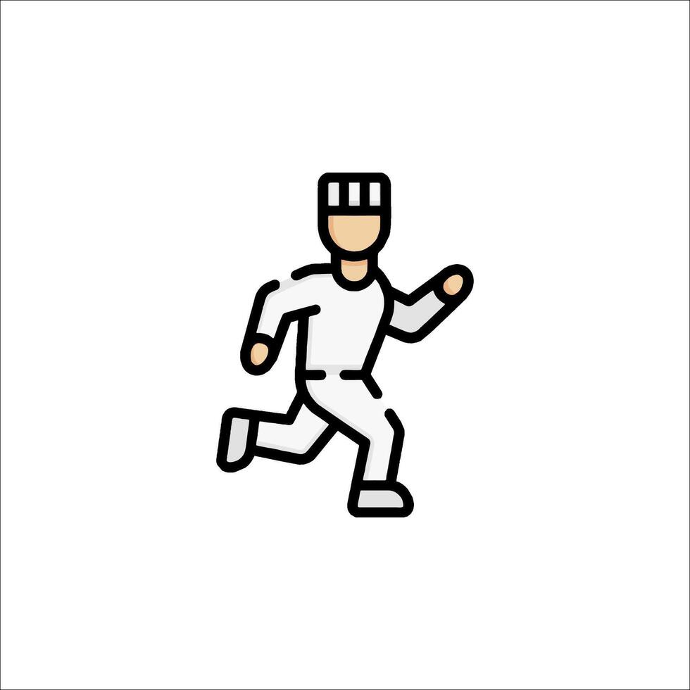 A man in a chef's uniform is running vector