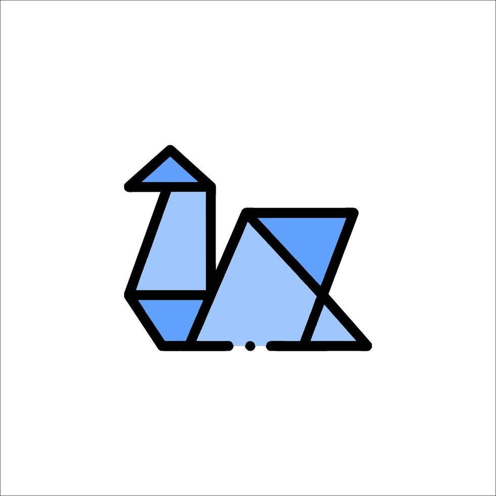 An origami bird icon on a white background vector