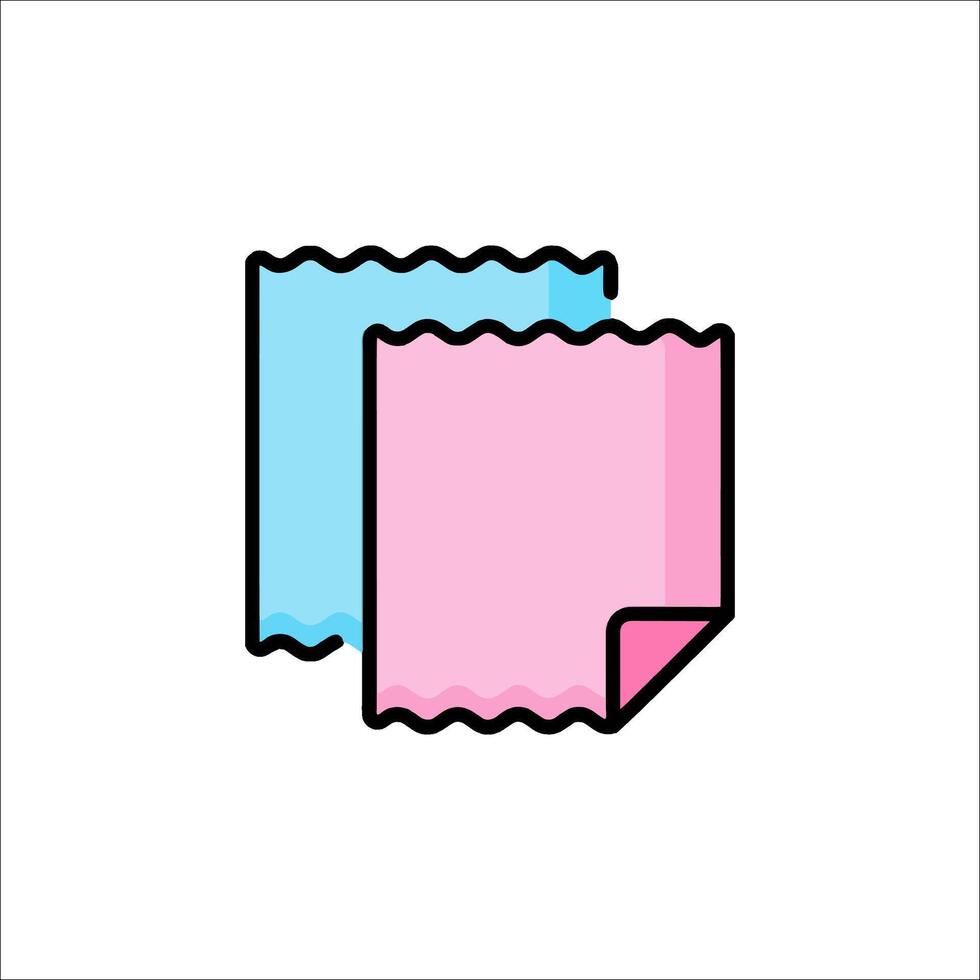 A pink and blue paper towel icon vector