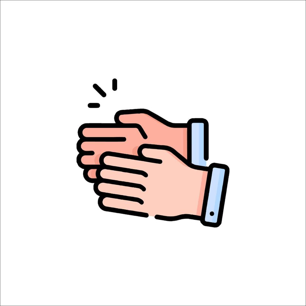 Two hands clapping icon on white background vector