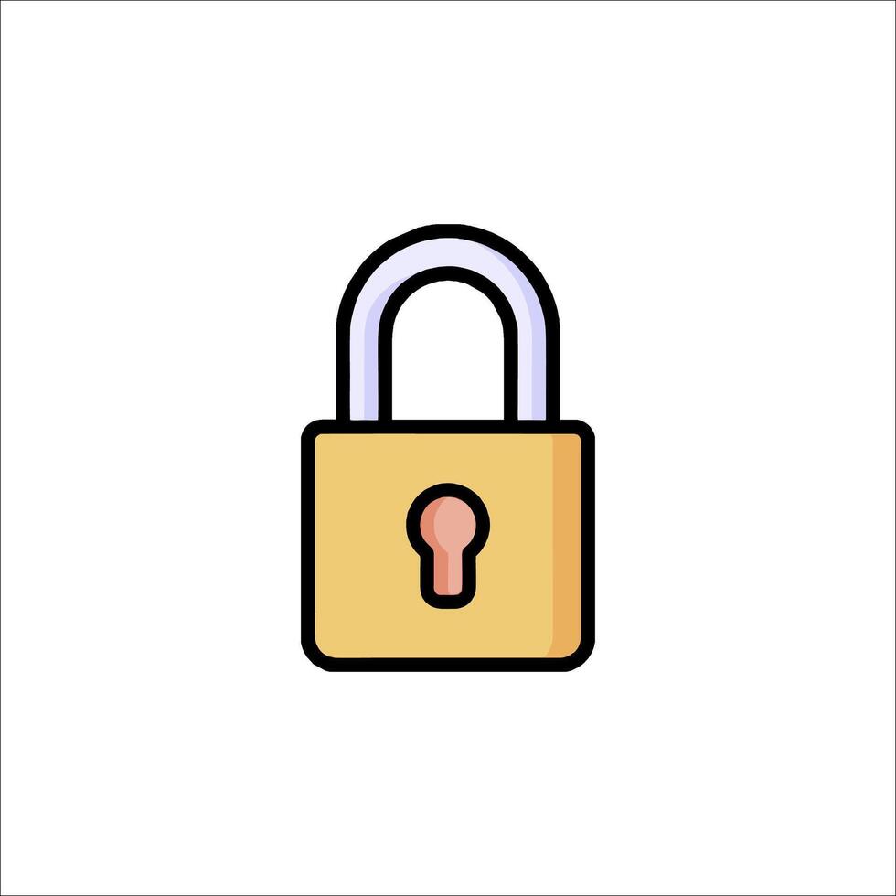 A lock icon with a keyhole vector
