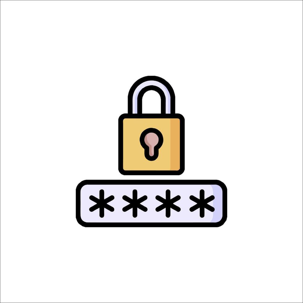 A lock icon with a keypad and a padlock vector