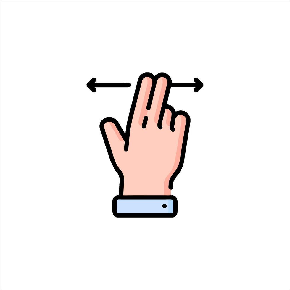 A hand pointing up with a finger pointing to the left vector