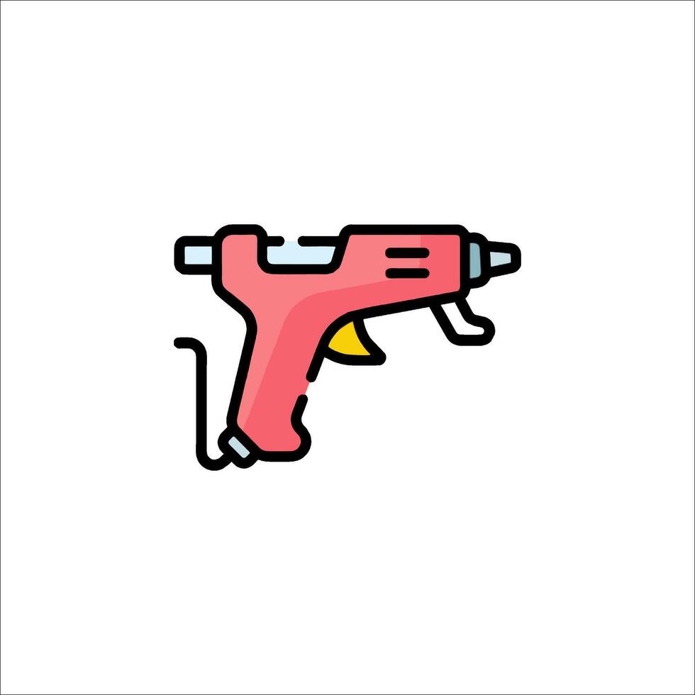 A red hot glue gun icon on a white background vector
