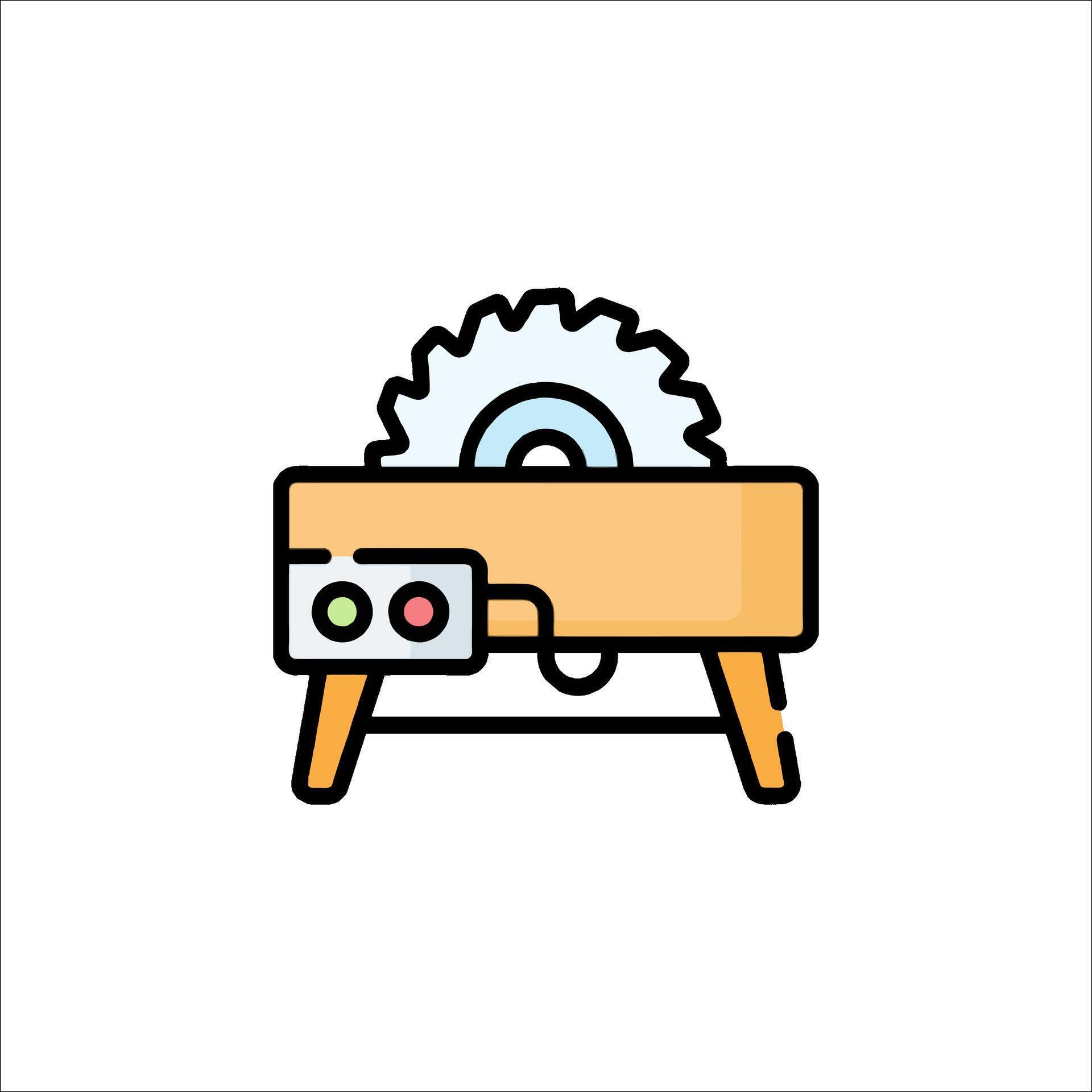 A wooden table with a circular saw on it 52206668 Vector Art at Vecteezy