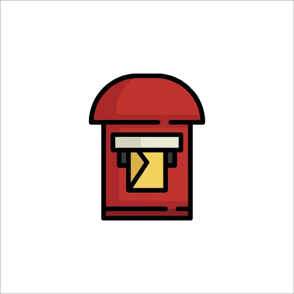 A red mailbox icon on a white background vector