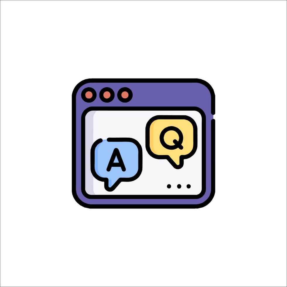 A computer screen with two speech bubbles vector