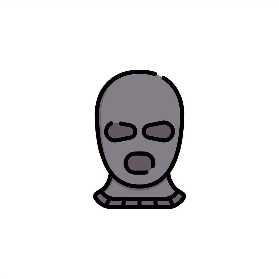 A black and white drawing of a man in a mask vector