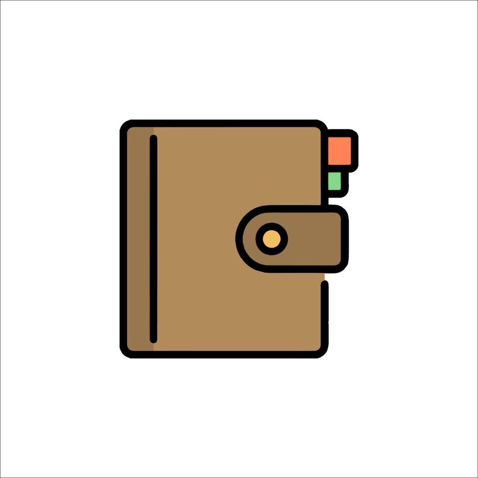 A brown wallet icon on a white background vector