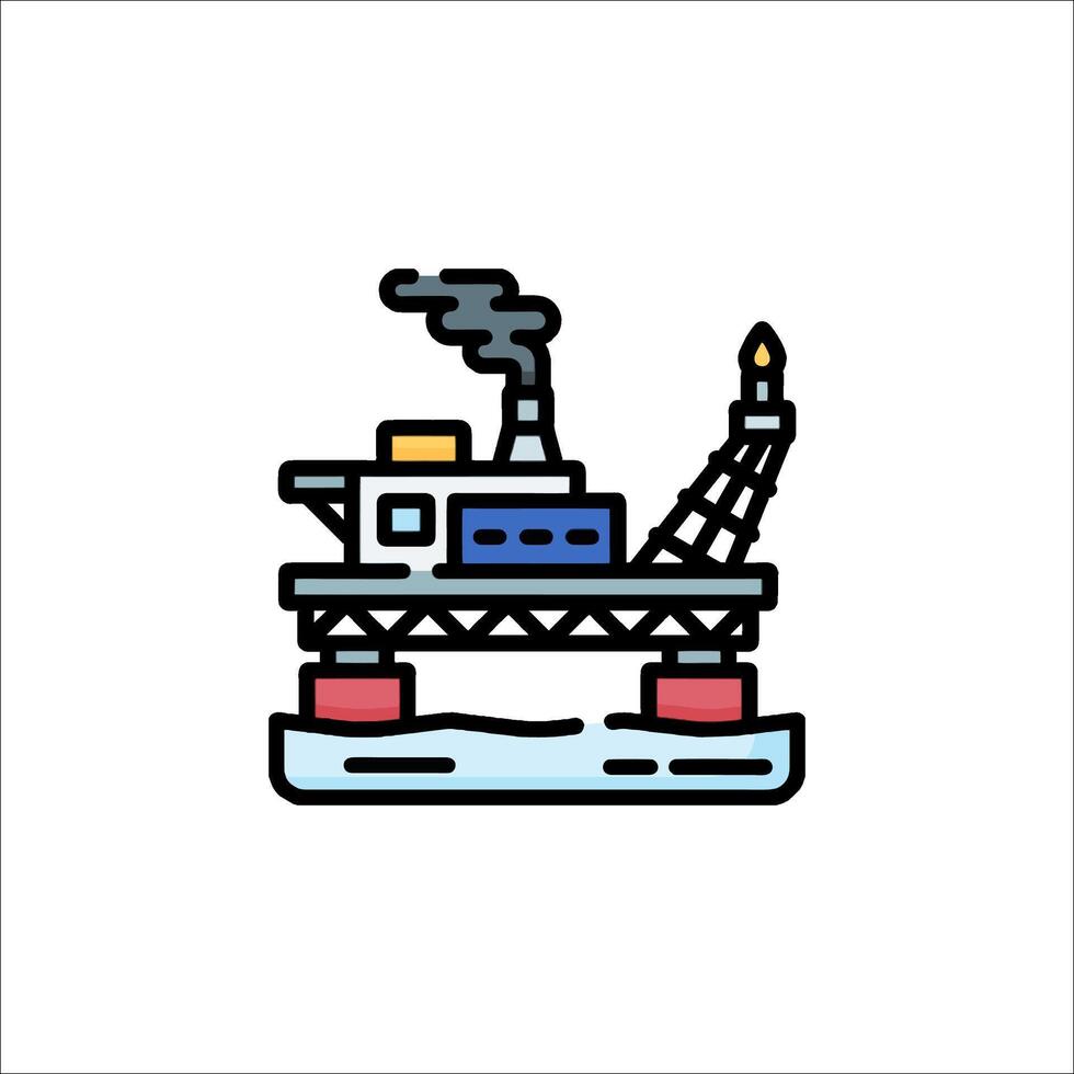 Oil rig icon illustration vector