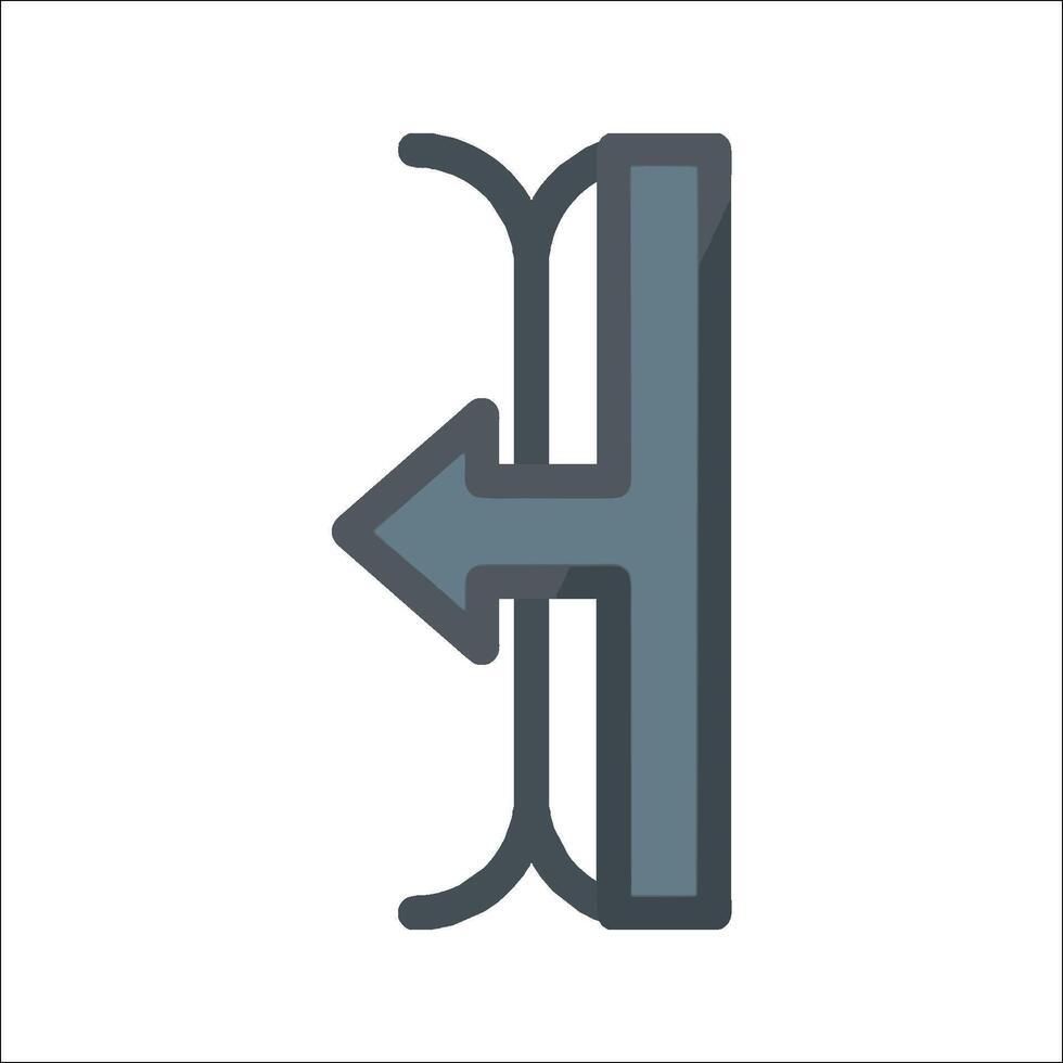 A flat icon of a door with an arrow pointing to the left vector