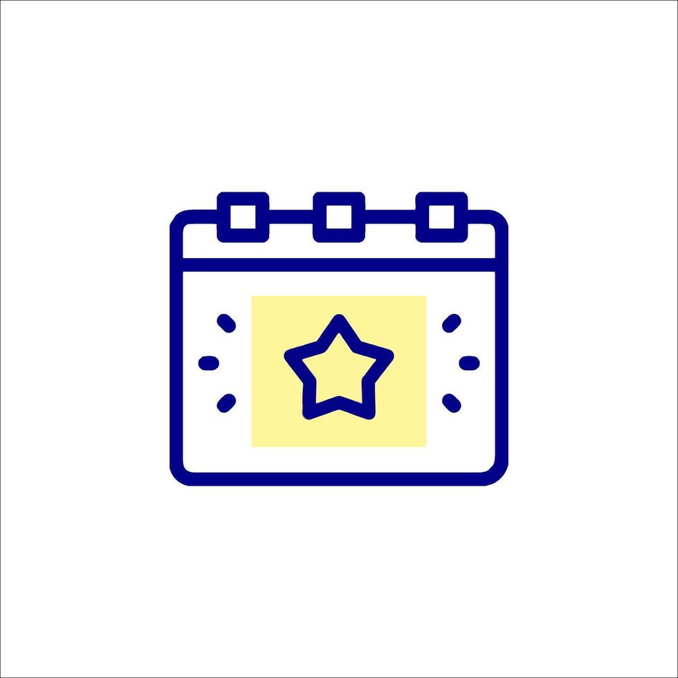 A calendar with a star on it vector