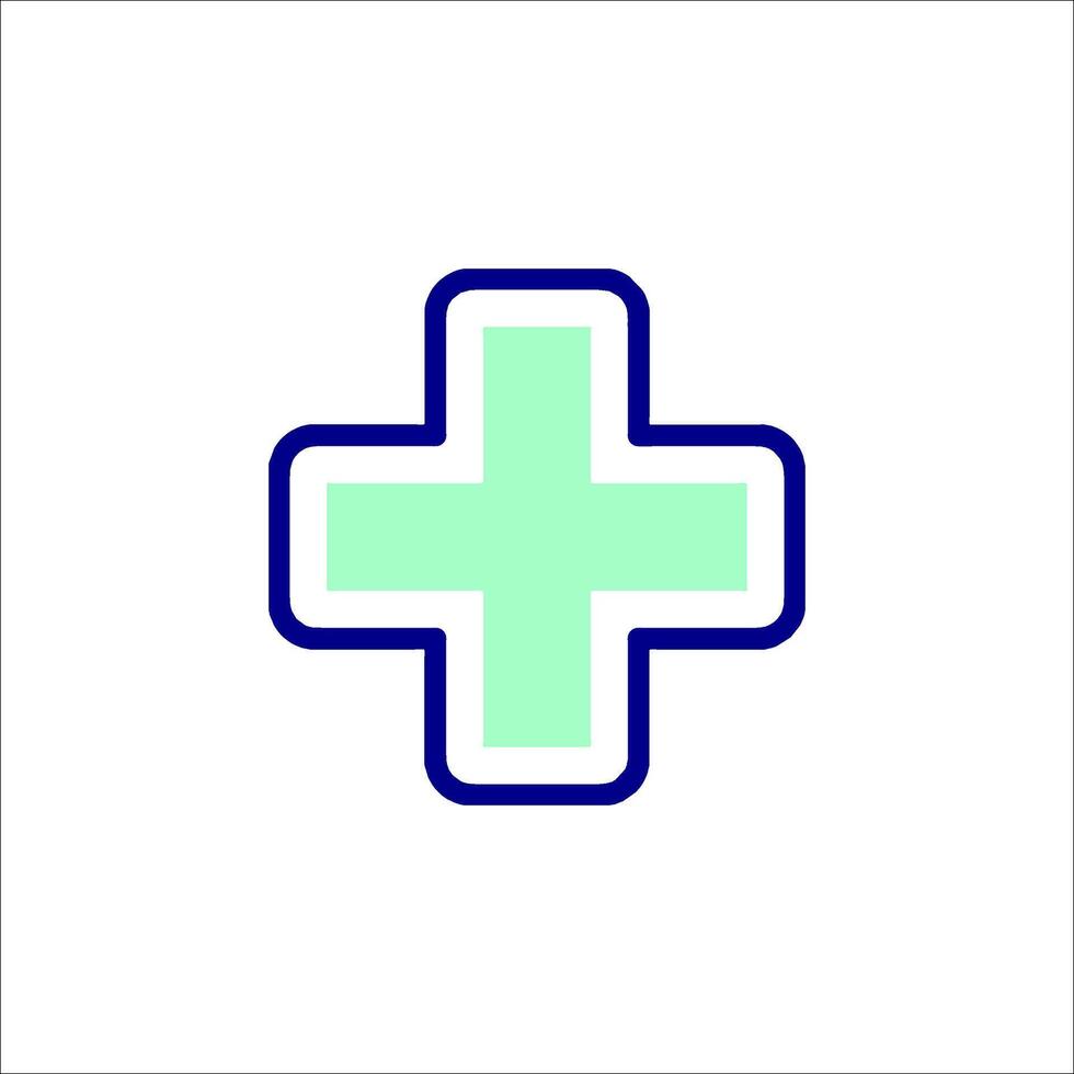 A medical cross icon on a white background vector