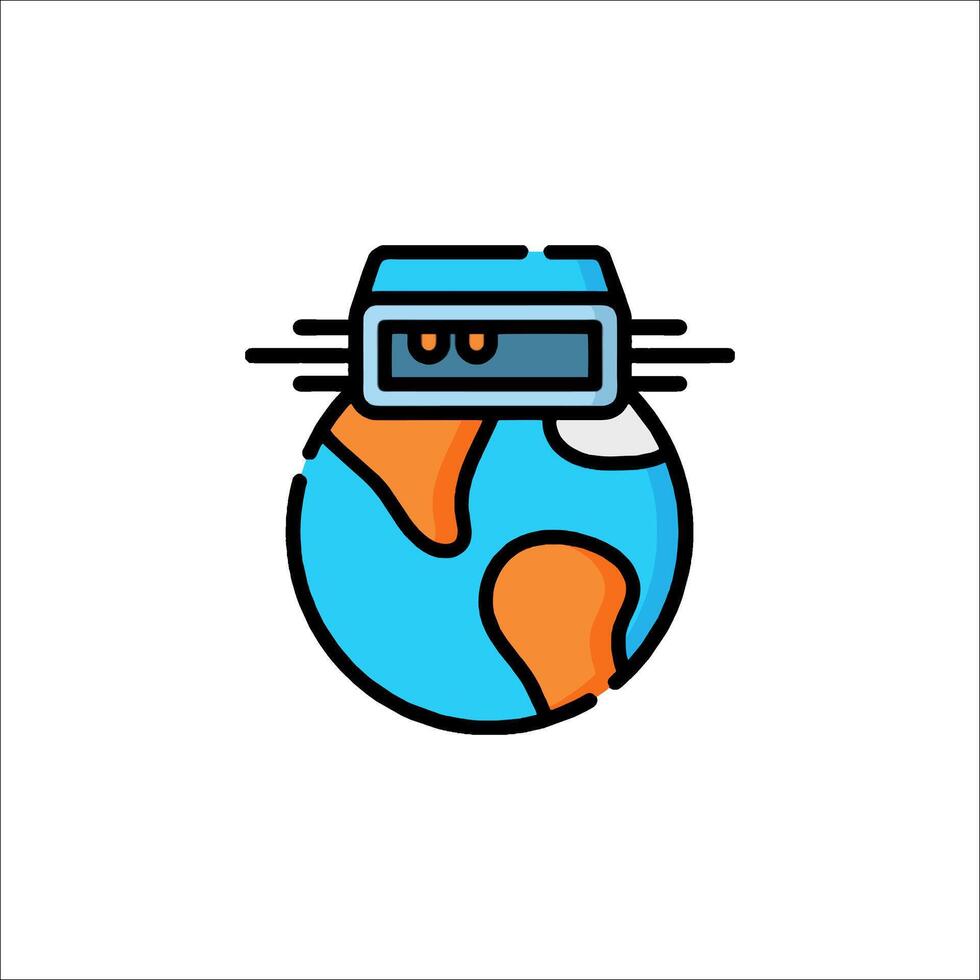 A globe with a computer on it vector