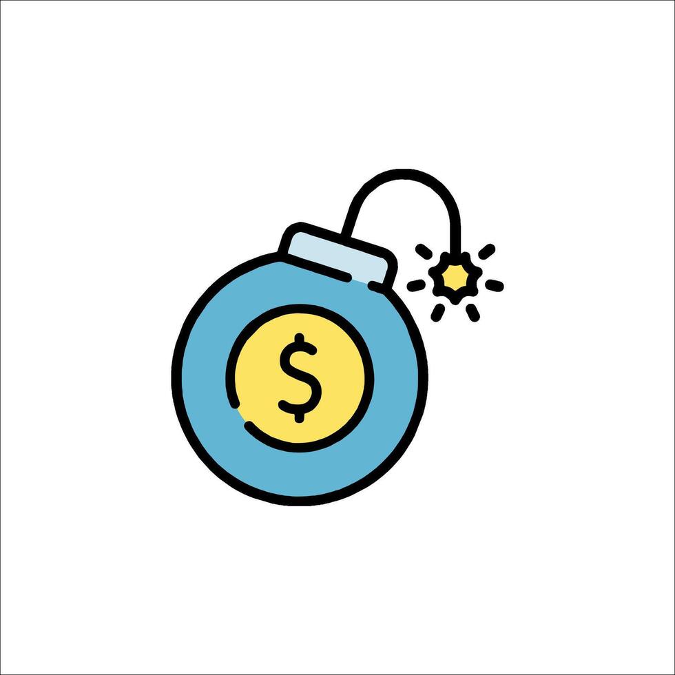 A bomb with a dollar sign on it vector