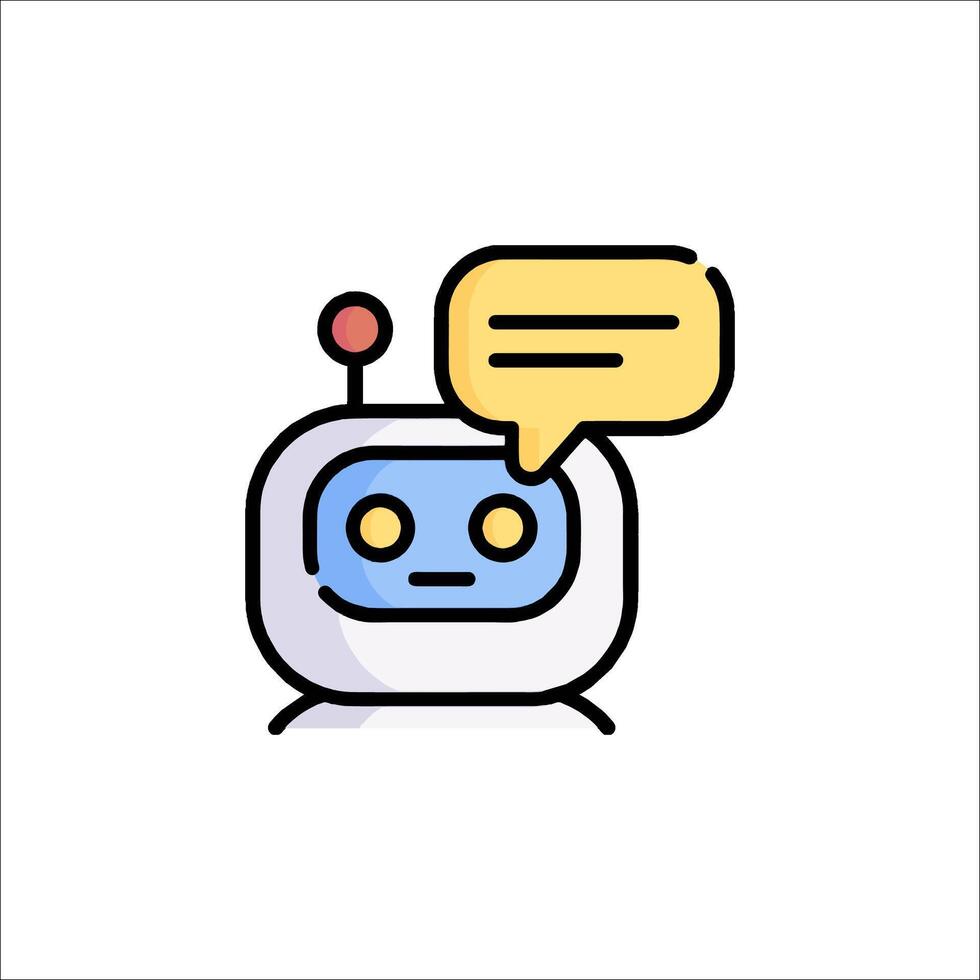 A robot with speech bubble on it vector