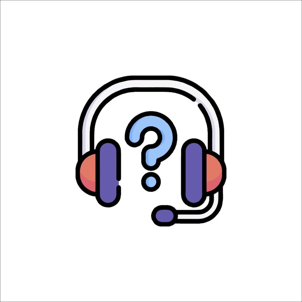 A headset with headphones and question mark vector