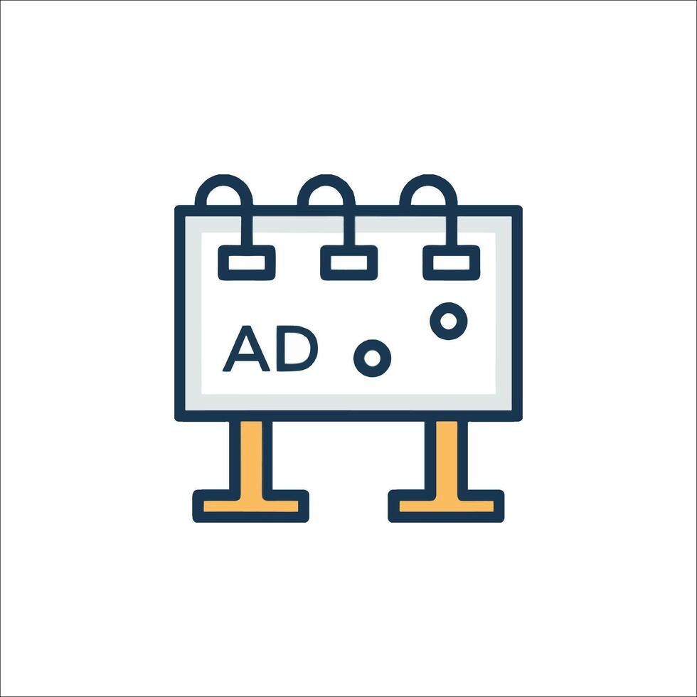 An ad board with three items on it vector