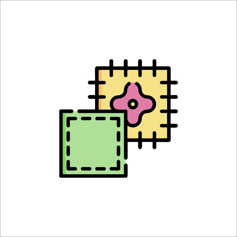 A square and square icon with a flower vector