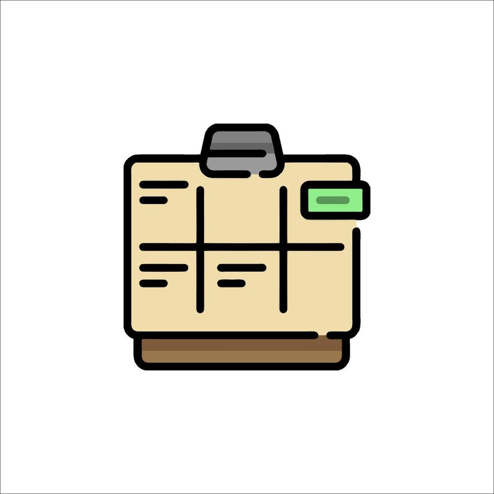A folder with a pen and paper on it vector