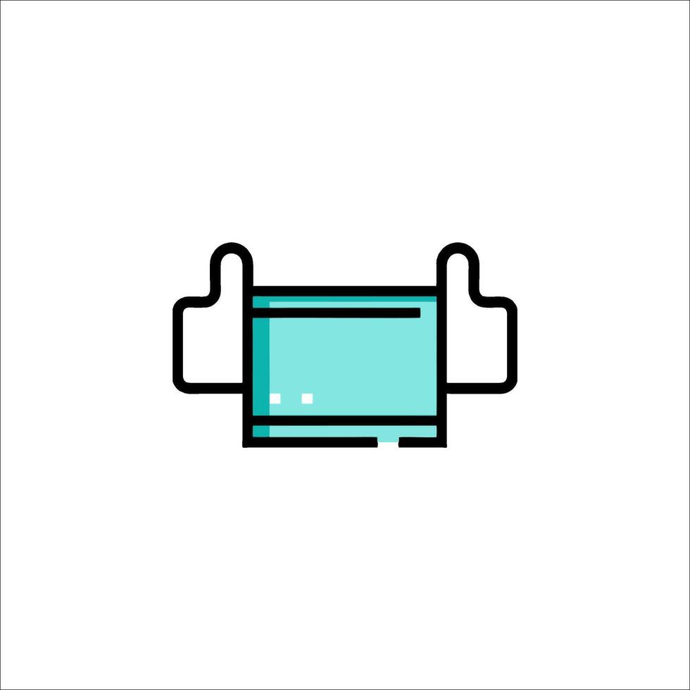 A tablet with thumbs up icon vector