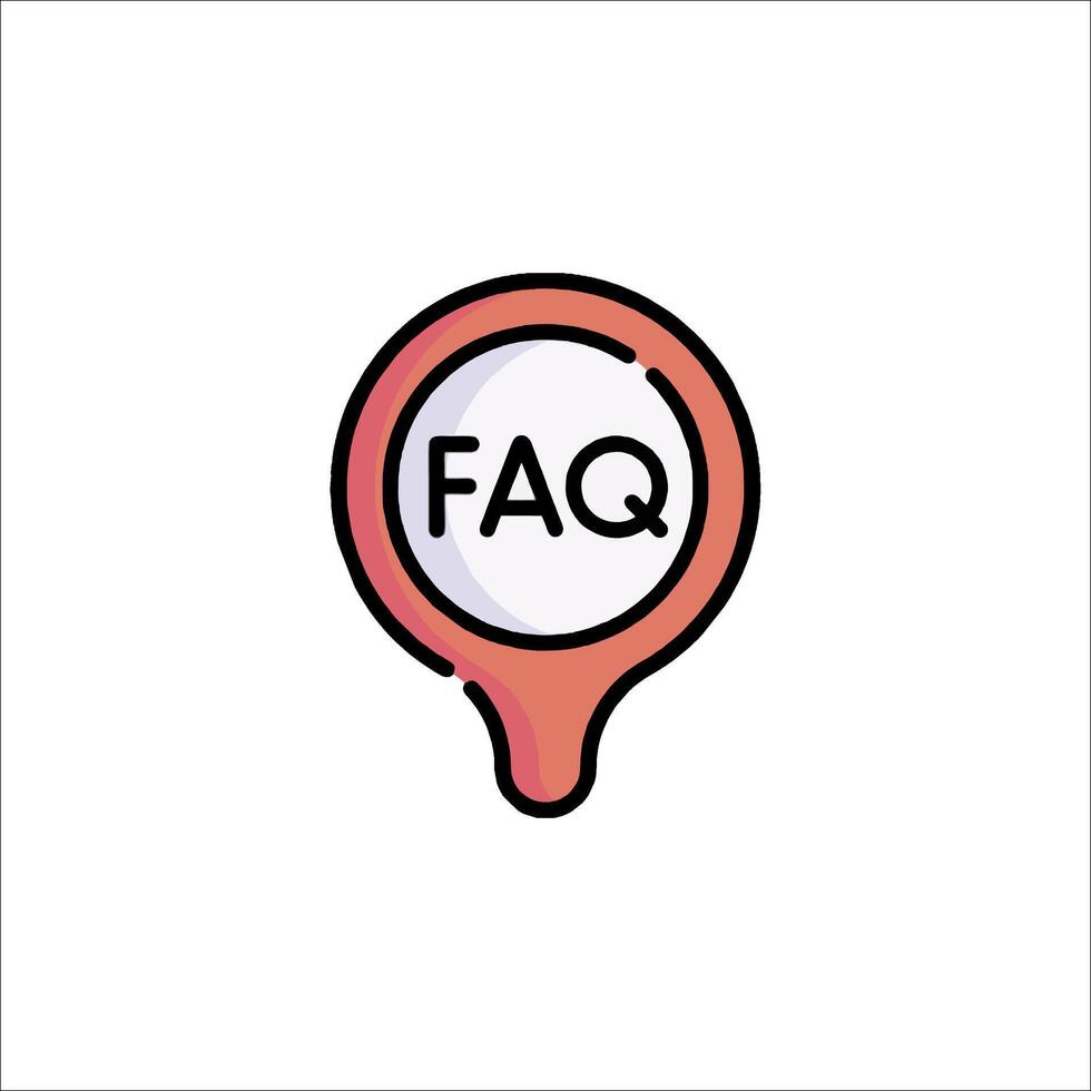 A magnifying glass with the word faq on it vector