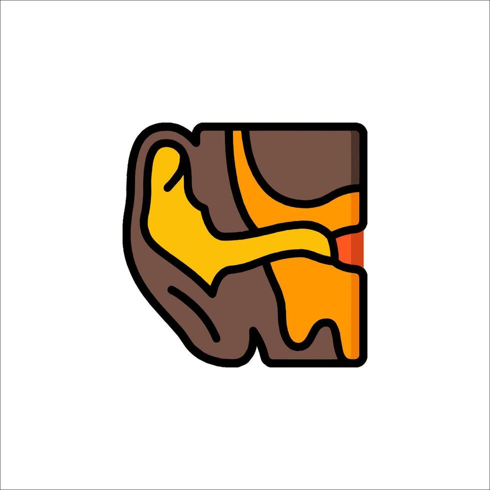An illustration of a human ear vector
