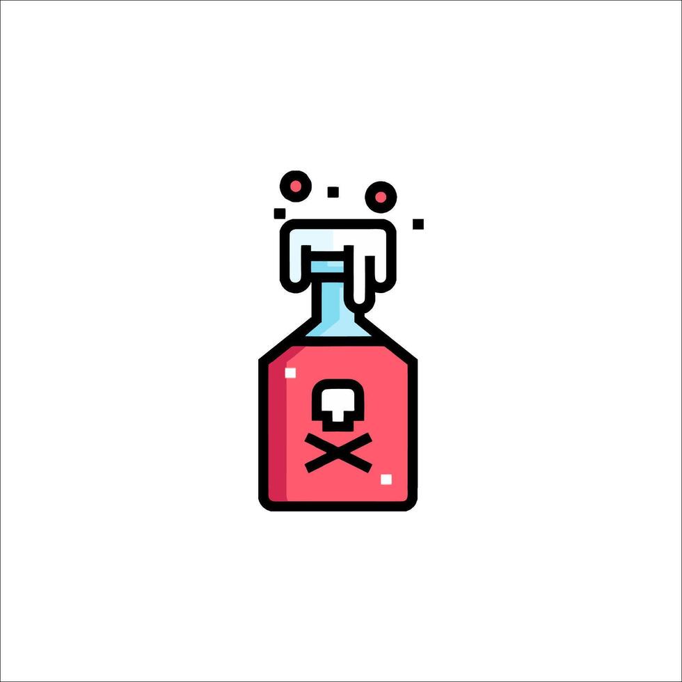 A red bottle with a skull and crossbones on it vector