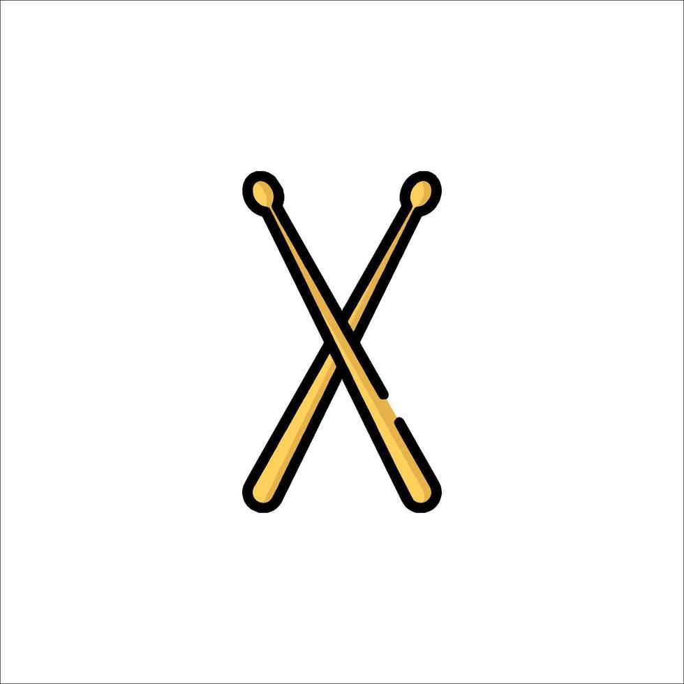 Two crossed sticks icon on white background vector