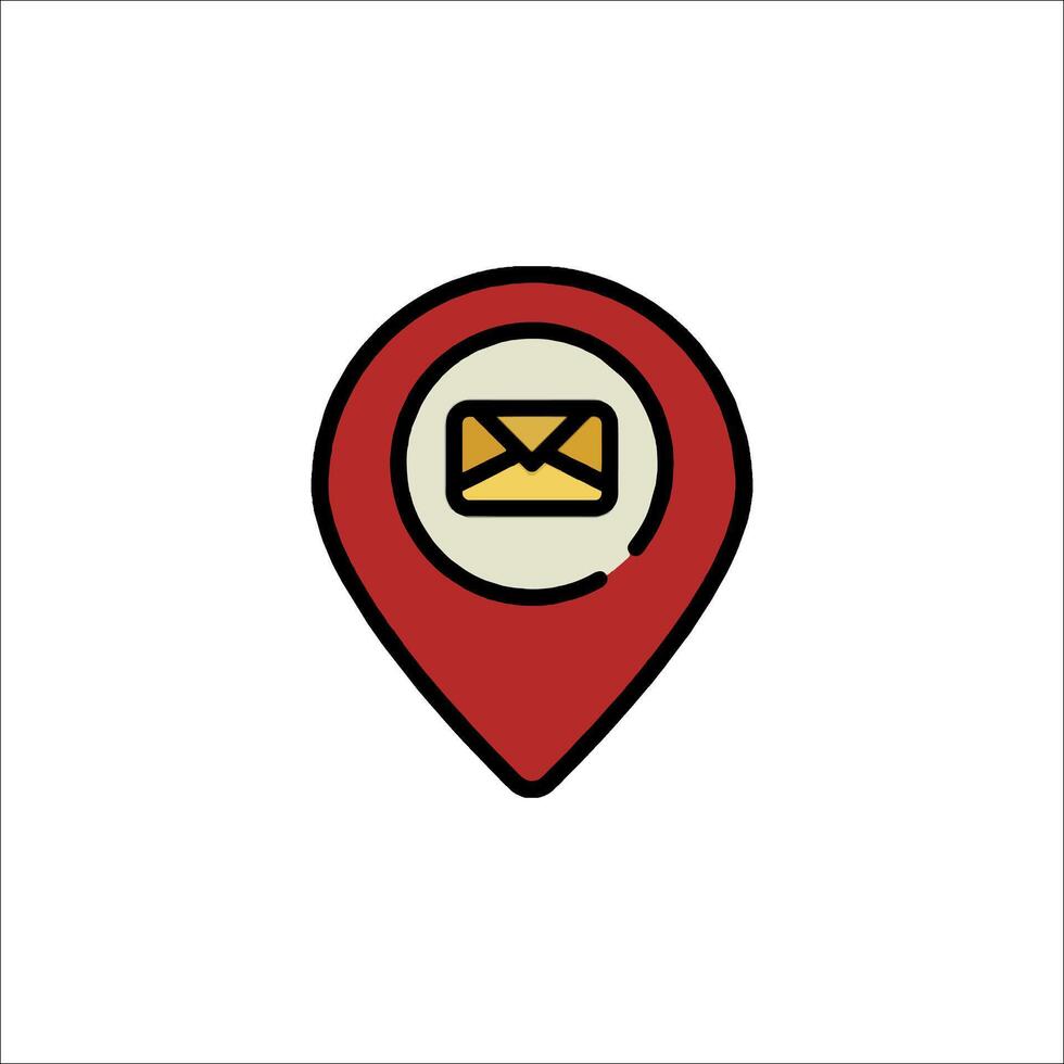 A map pin with an envelope icon vector