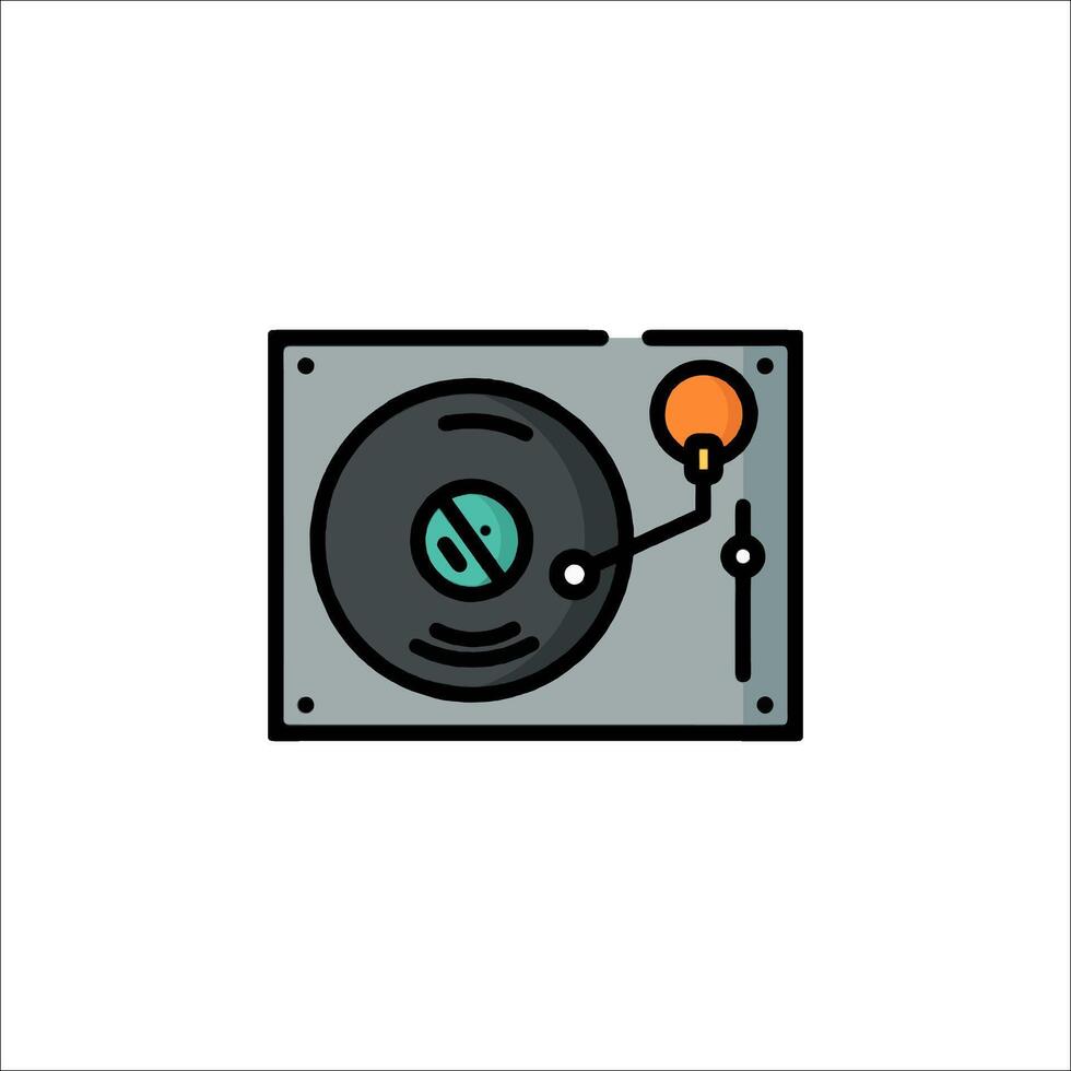 Dj turntable icon illustration vector