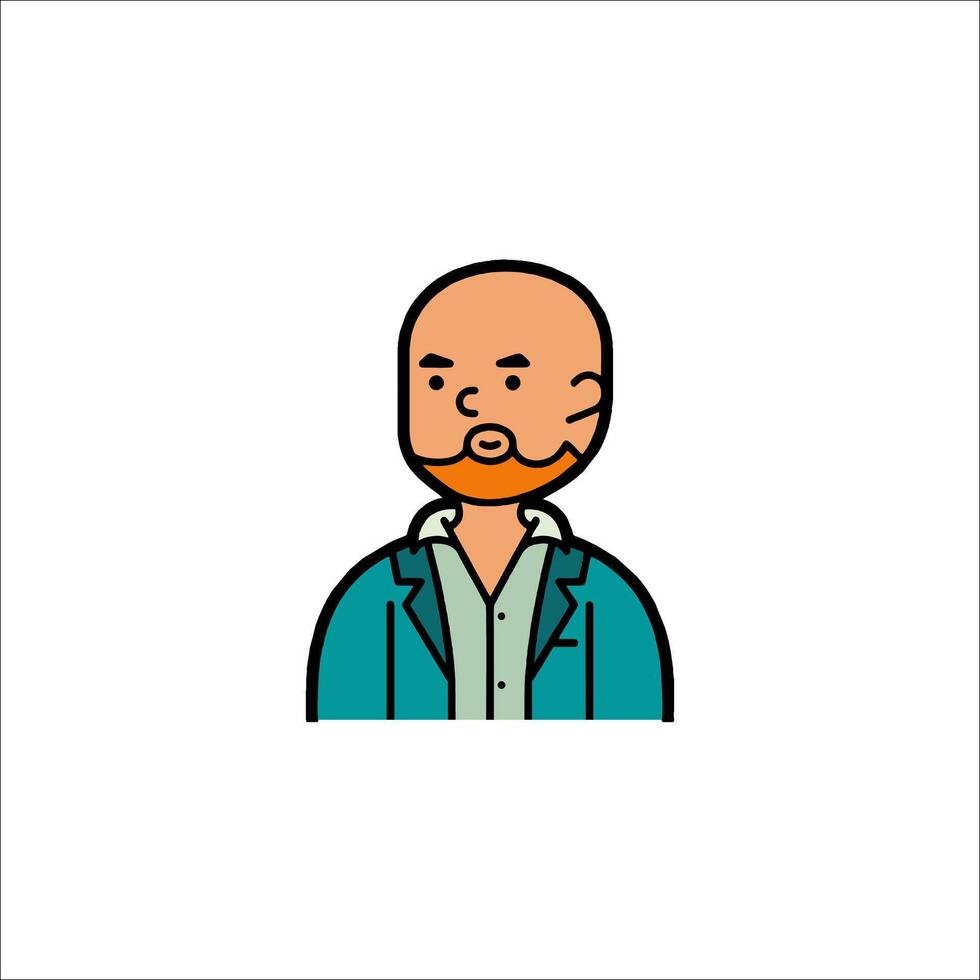 A bald man with a beard in a suit vector