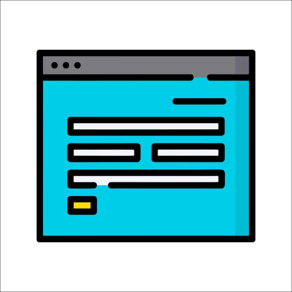 A web page with a button and a sign vector