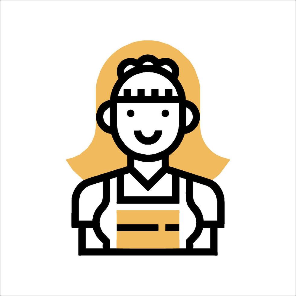 A woman in apron icon on a white background vector