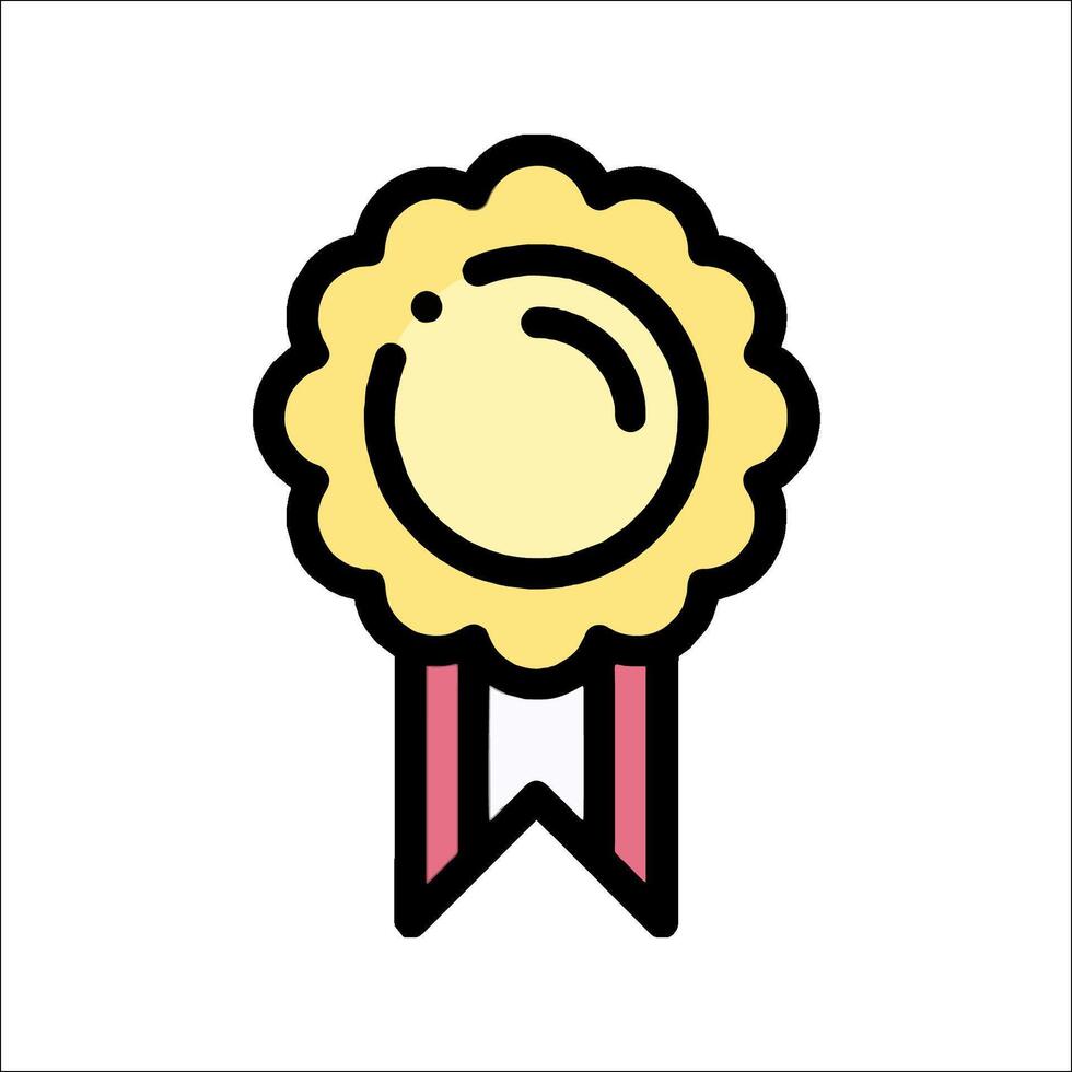A yellow award ribbon icon on a white background vector